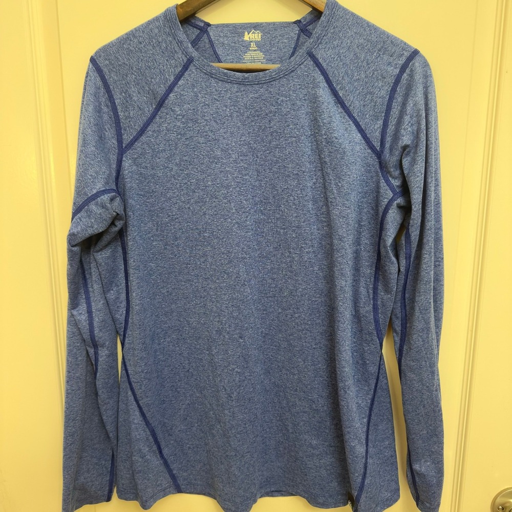 REI Co-op Women's XL Blue Heather Long Sleeve Active Performance Shirt - Picture 2 of 7